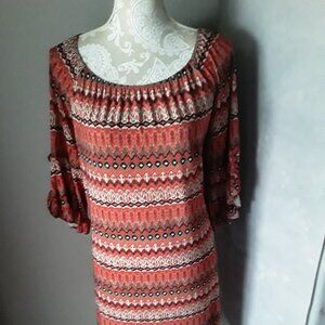 JODY of California ruffle 3/4 sleeve midi dress size XX Large